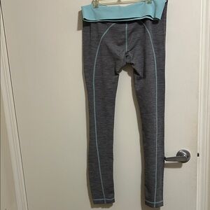 Minicci Grey Leggings with Light Blue Waistband and Stitching